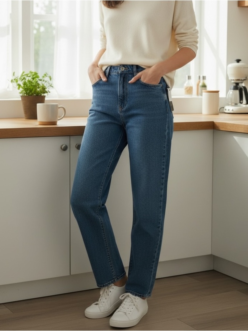 PrettyLittleThing Blue Straight Leg Women's Jeans